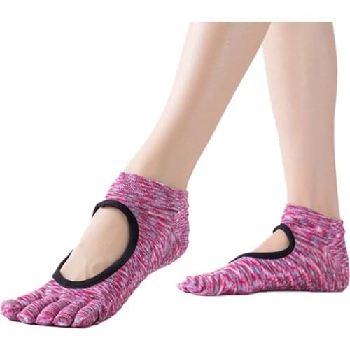Digging Professional Yoga Socks Five Fingers Backless Full Finger Professional Non-Slip Socks Dance Socks Glue Socks