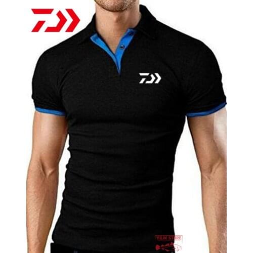 Daiwa Fishing Lapel POLO Shirt Fishing Clothing Short Sleeve Sunscreen Breathable Clothes Anti-UV Quick-drying Fishing Shirt