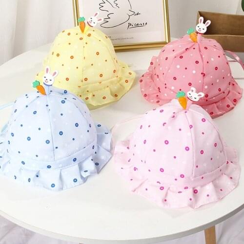 Spring Cute Baby Sun Hat Dot Print Baby Boy Girl Hat Outdoor Kids Bucket Hat Children Panama Hat Baby Beach Caps Beanie