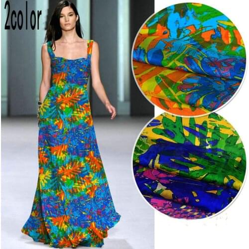 Printed Silk Chiffon Fabric For Silk Dress Silk Scarf DIY H silk fabric HLC99