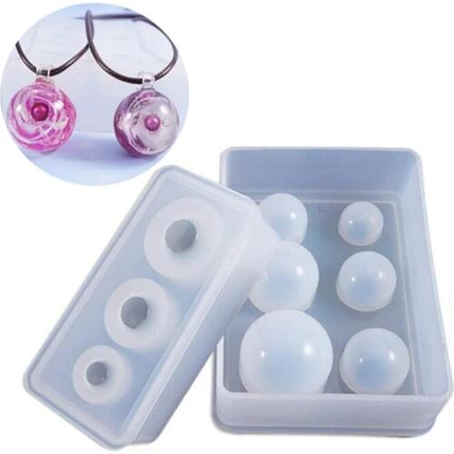 Ball Beads Silicone Molds Epoxy Resin Beads 3D Resin Mold For Necklace Pendant Starry Sky Sphere Mold Jewelry Making Accessories