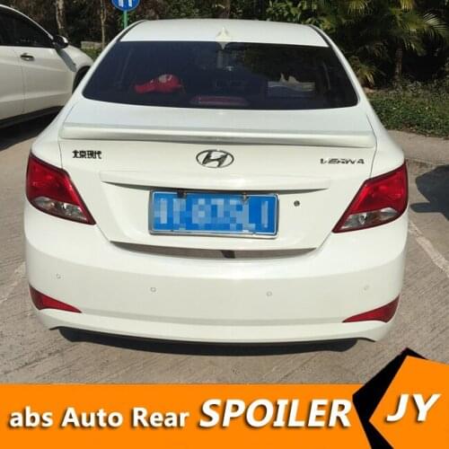 For HYUNDAI Verna Spoiler 2011-2015 ACCENT spoiler High Quality ABS Material Car Rear Wing Primer Color Rear Spoiler