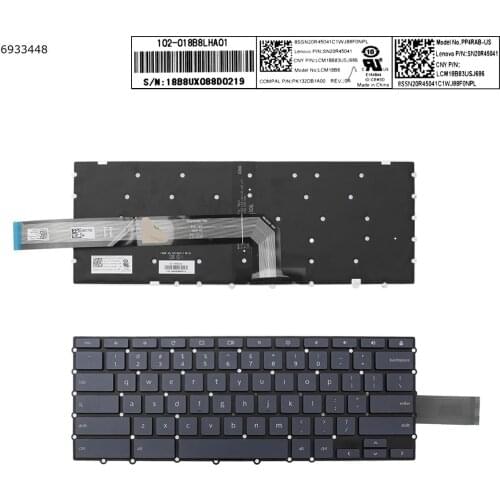 US QWERTY New Keyboard for Lenovo Chromebook S330 Laptop SOE-NCB1768 002-18B73LHD11 Backlit Gray
