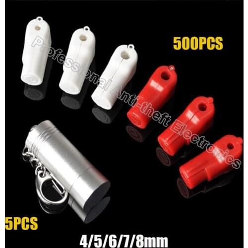 EAS anti-theft hook stop lock 500pcs 4/5/6/7/8 diameter and 5pcs meganetic detacher