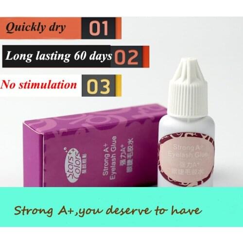 Stars Colors Long Lasting Strong Eyelash Glue A+ Fast Dry Professional Eyelash Extension Adhesive Low Odor