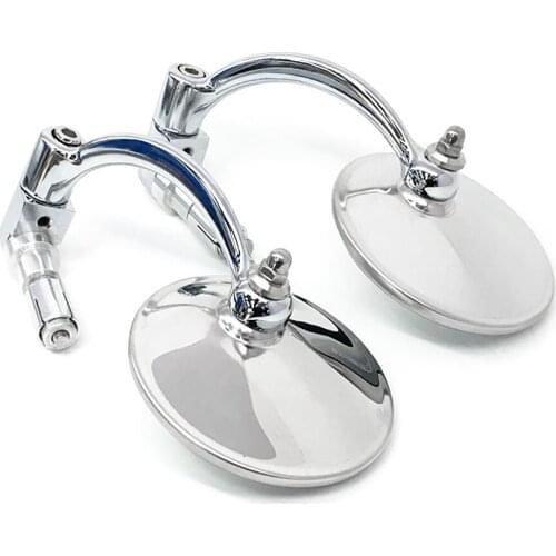 Universal Motorcycle Bar End Mirrors Chrome Cafe Racer Rearview Mirror Motorcycle For Ducati scrambler 800 1200 Vesspa Piaggio