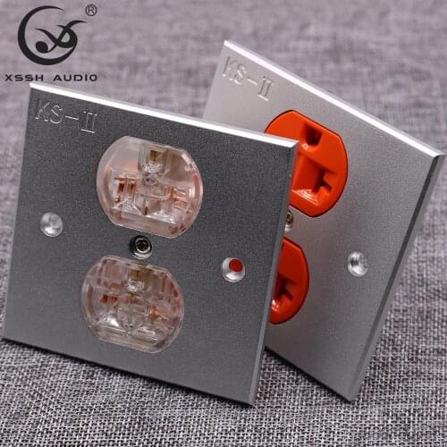US PLUG KS-II Power Connector Hi-end DIY HIFI Copper plated 24k gold 20amp 20A 125V aluminium plate power socket electric outlet