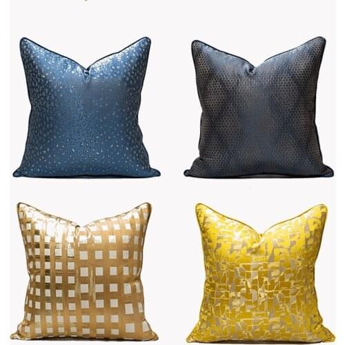 High Precision Jacquard Cushion Cover Light Luxury Decorative Pillowcase Bedroom Model Room Sofa Seat Office Lumbar Pillows Case
