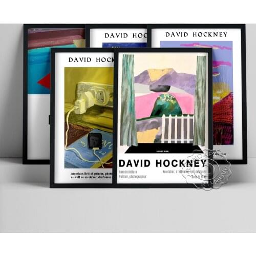 David Hockney Exhibition Museum Poster, The Yosemite Suite Scenery Canvas Painting, Nichols Canyon Pop Art Landscape Home Decor