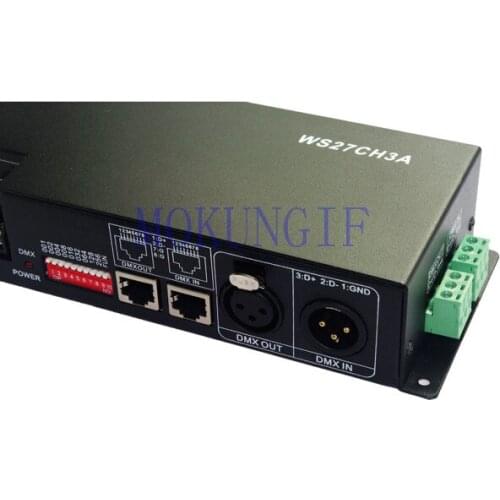 WS27CH3A 27channel 9group dmx512 led decoder ,controller,LED drive with case,DC12-24V each CH max 3A for led strip,Free shipping