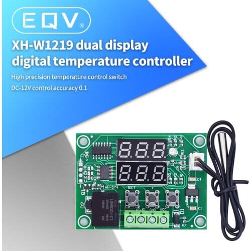 XH-W1219 DC12V Dual LED Digital Display Thermostat Temperature Controller Regulator Switch Control Relay NTC Sensor Module