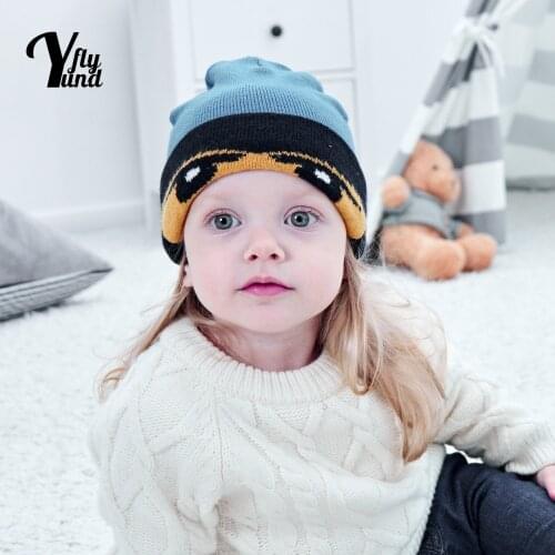 Yundfly 1 PCS Autumn and Winter Soft Warm Knitting Wool Caps Fashion Cartoon Pattern Infant Hats Newborn Headwear Photo Props