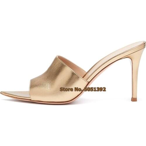 Women High Thin Heel PeepToe Mules Sandals Spring/Autumn Summer Plus Size Stiletto Slippers Casual Ladies Pumps