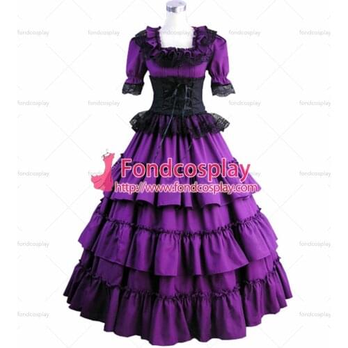 Gothic Lolita Punk Medieval Gown Violet Ball Long Evening Dress Jacket Tailor-made[CK1398]