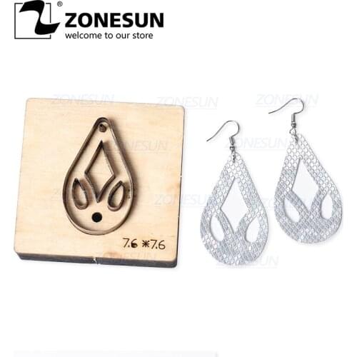 ZONESUN T7 DIY Custom Cutter Leather Earring Cutting Die Leather Cut Out Earring For Steel Rule Die Cutting Machine Press Tools