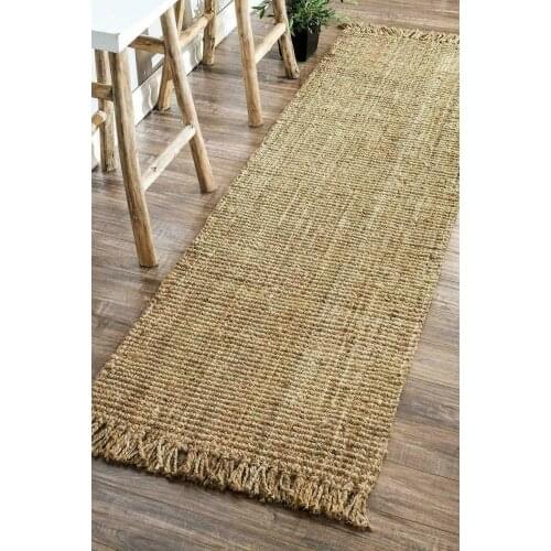 Rug Runner 100% Natural Jute Loop Braided Style Area Rug Modern Living Carpet Rugs and Carpets for Home Living Room