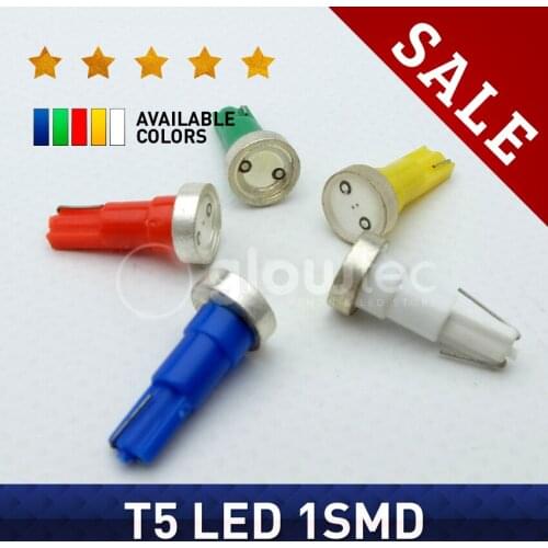 100pcs 2721 T5 1LED COB SMD Dashboard Licence Plate Lamp Speed Wedge Light Car Bulb DC12V GLOWTEC
