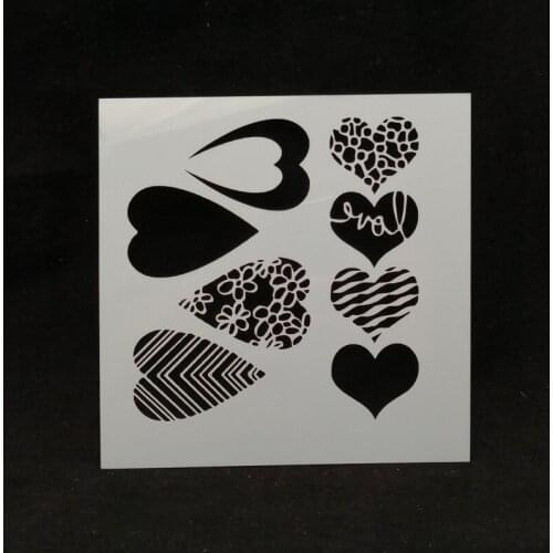 13*13 Heart pvc Layering Stencils for DIY Scrapbooking/photo album Decorative Embossing DIY Paper Cards Crafts
