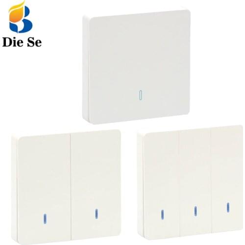 433Mhz Wireless rf 86 Wall Panel Transmitter Safety Switch Panel can be pasted at will Hall Living Bedroom Led Lights DIY Switch