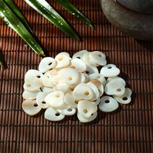 50Pcs/lot wholesale 12.5mm natural shell beads heart beads for DIY handmade jewelry making accessories earrings free
