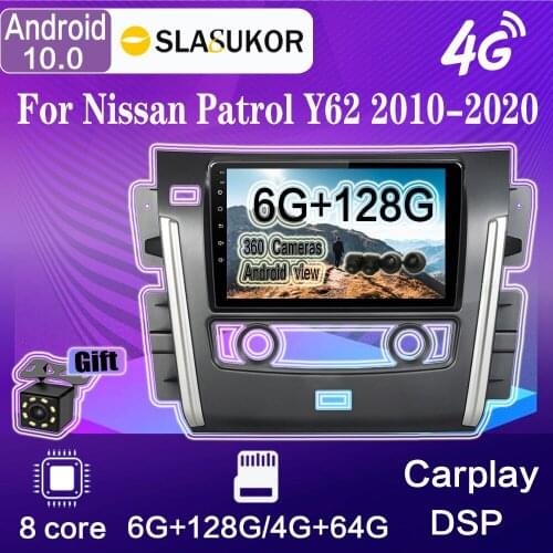 Android 10 For Nissan Patrol Y62 2010 - 2020 6G+128G Car Multimedia Player Touch Screen Car Radio GPS Navigation Stereo Receiver