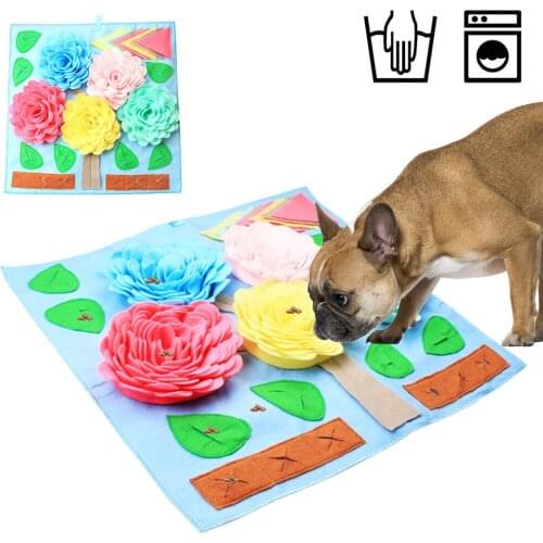 Large Flower Dog Toy Dog Puzzle Toys Pet Snuffle Mat Dog Feeding Mat Smell Training Blanket For Dog Stress Relief