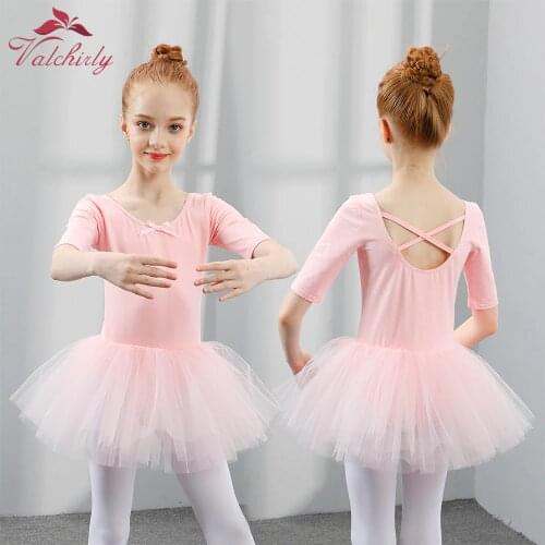 Vachirly Kids Girls Party Tulle Ballet Dance Wear Gymnastics Leotard Dancing Tutu Dress Ballerina Costume
