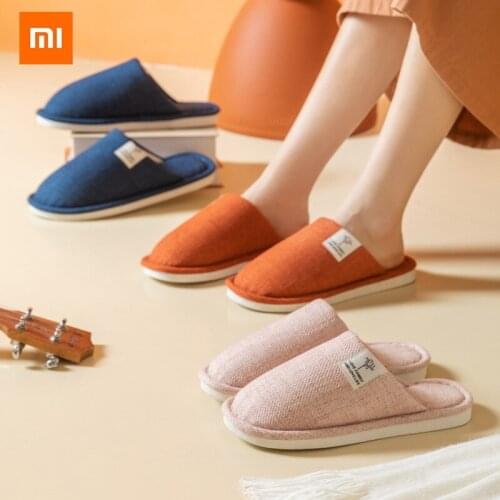 Xiaomi Youpin cotton slippers home slippers winter women and men couples non-slip guest floor slippers soft bottom spring autumn