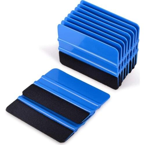 FOSHIO 10pcs Car Tools Vinyl Wrap Squeegee Carbon Fiber Film Sticker No Scratch Felt Edge Scraper Window Tint Tool Car Cleaning