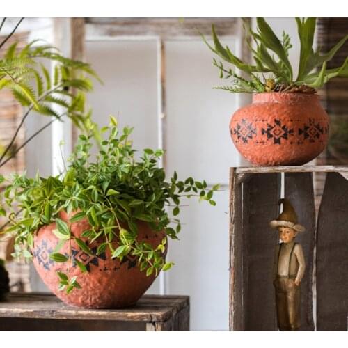 Impression Of Moroccan Red Pottery Flowerpot Flowerpot African Elements Decorative Utensils Ornaments Grocery Garden Personality