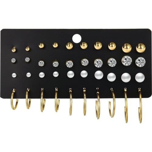 LIMARIO Womens Earrings Set Pearl Earrings For Women Bohemian Fashion Jewelry 2021 Geometric Crystal Heart Stud Earrings