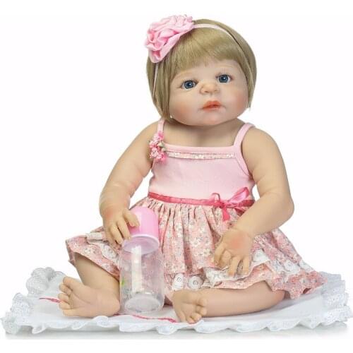 NPK 22inch 55cm reborn doll Full Silicone Body Lifelike Baby s Newborn Fashion Doll Christmas Gift New Year Gift