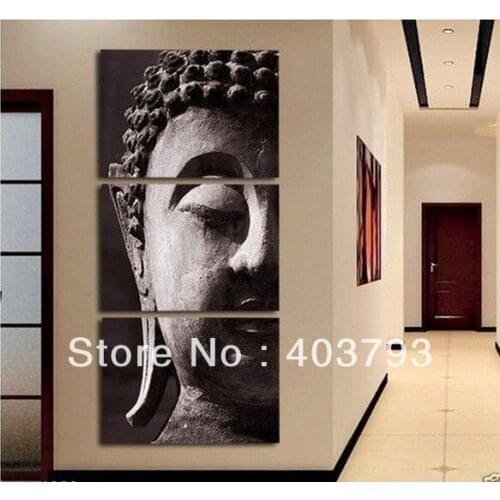 Buy at disscount price Modern Abstract Oil Painting on canvas buddha head landscape (no framed) free shipping