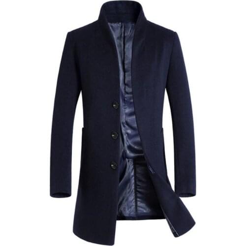Hot Autumn and Winter Mens Jacket Business Csual Cket Mens Coat Slim Long Section Overcoat