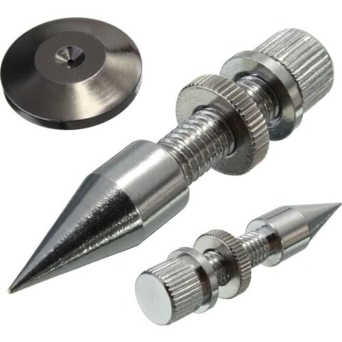 Mayitr 1set Speaker Spike M8*60mm Silver Isolation Amplifier Cone Stand Feet+Base Pad Suitable For Speaker