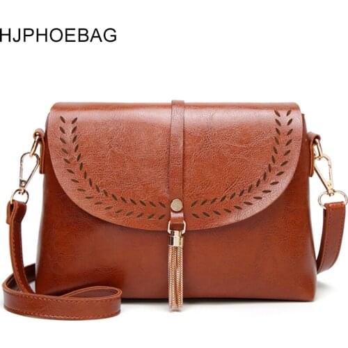 HJPHOEBAG Fashion womens bag zipper shoulder bag mobile phone coin Messenger bag hollow tassel handbag bolsa feminina YC058