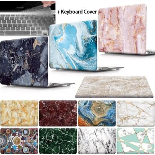 Marble Hard Shell Laptop case+keyboard skin For Apple MacBook Air Pro Retina 11 12 13 15 & New Air 13 /Pro 13 15 Touch Bar