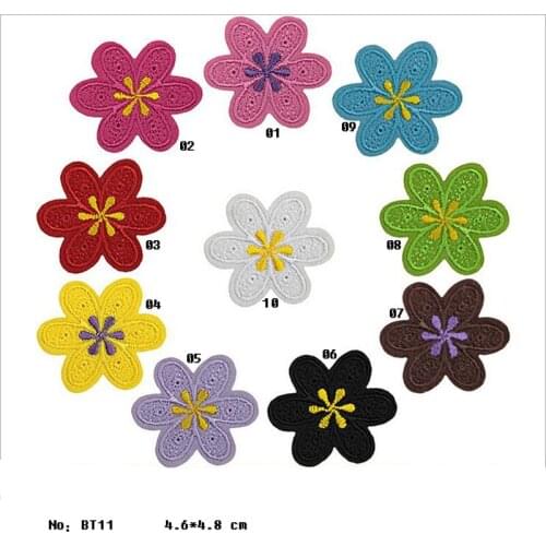 Cute Small Flower Patch Clothing Embroidery Iron On Applique Floral for Kids Bags Dress Clothes Cheap Patch for DIY 10 pcs/lot