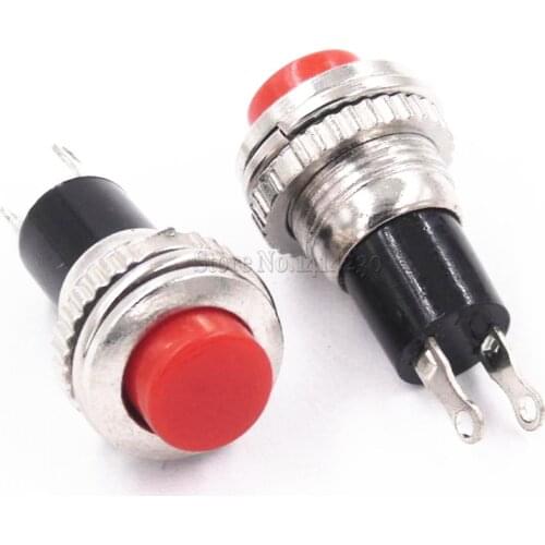 10Pcs New Ds-316 No Lock Switch 10mm Red Doorbell Switch/reset Switch/Small Round Push Button