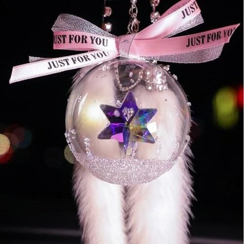 New Car Accessories Star Crystal Pendant creative gift Car Interior Decoration rearview mirror Crystal Ball Decoration