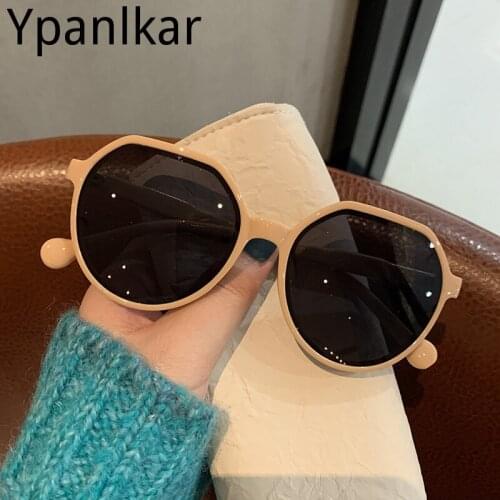 New Fashion Personalized Round Frame Sunglasses Womens Candy Color Big Frame Sunglasses