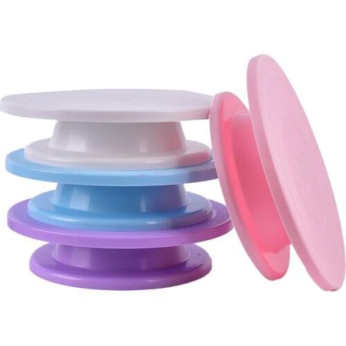 Plastic Anti-skid Cake Decor Turntable Birthday Cake Turntable Rotating Cake Rotary Table Round Cake Stand Kitchen Baking Tools