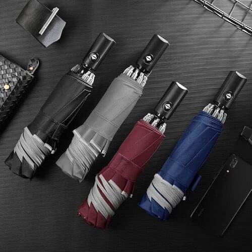 Full Automatic Reverse Folding Umbrella Business Umbrella Inverted Upside Down Umbrella Rain Women Men Gift B50