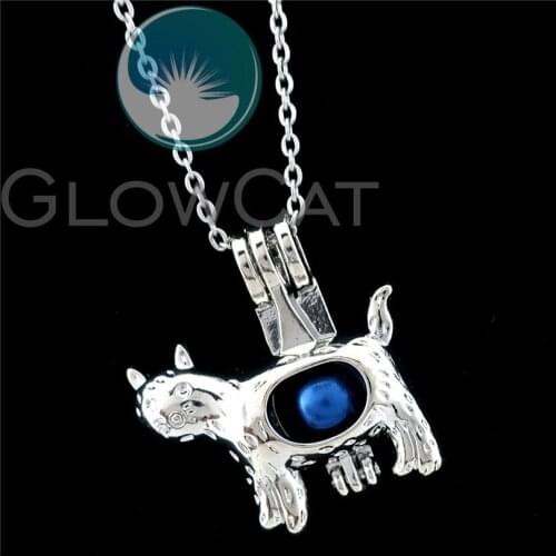 R-K911 Cute Big Belly Cat Stones Beads Cage Essential Oil Diffuser Aroma Locket Necklace Girl Friend Party Gift