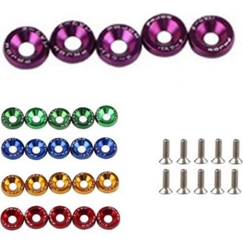 1 Set M6 Stable Bolt Washer Bright-colored Stainless Steel Exquisite Easy to Install Fender Washer for Motorbike