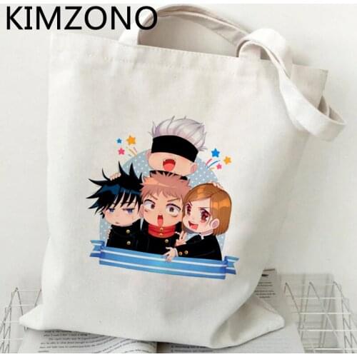 Jujutsu Kaisen shopping bag tote bolso shopper canvas bolsa handbag bag woven jute sacolas