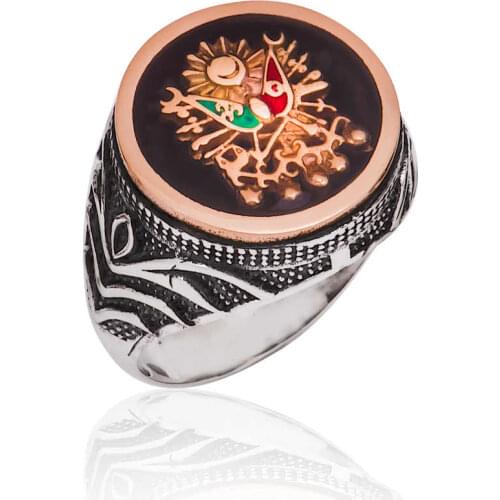 Tevuli 925 Sterling Silver Ottoman State Crested Male Ring