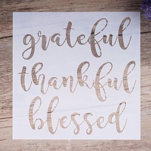 15 cm DIY Craft Thankful Blessed Stencils For Walls Painting Scrapbooking Stamping Stamps Album Decorative Embossing Paper Cards