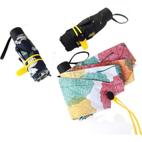 Creative Patterns Vinyl Sunscreen Rain Five Fold Umbrella UV Umbrella Umbrella Portable Mini Umbrella Clear Umbrella