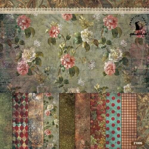 1 Pack 24 Sheets Floral Paper Stickers Decorative Sealing Stickers Paper 5.98x5.98'' Card Making Full Sheet Stick Paper